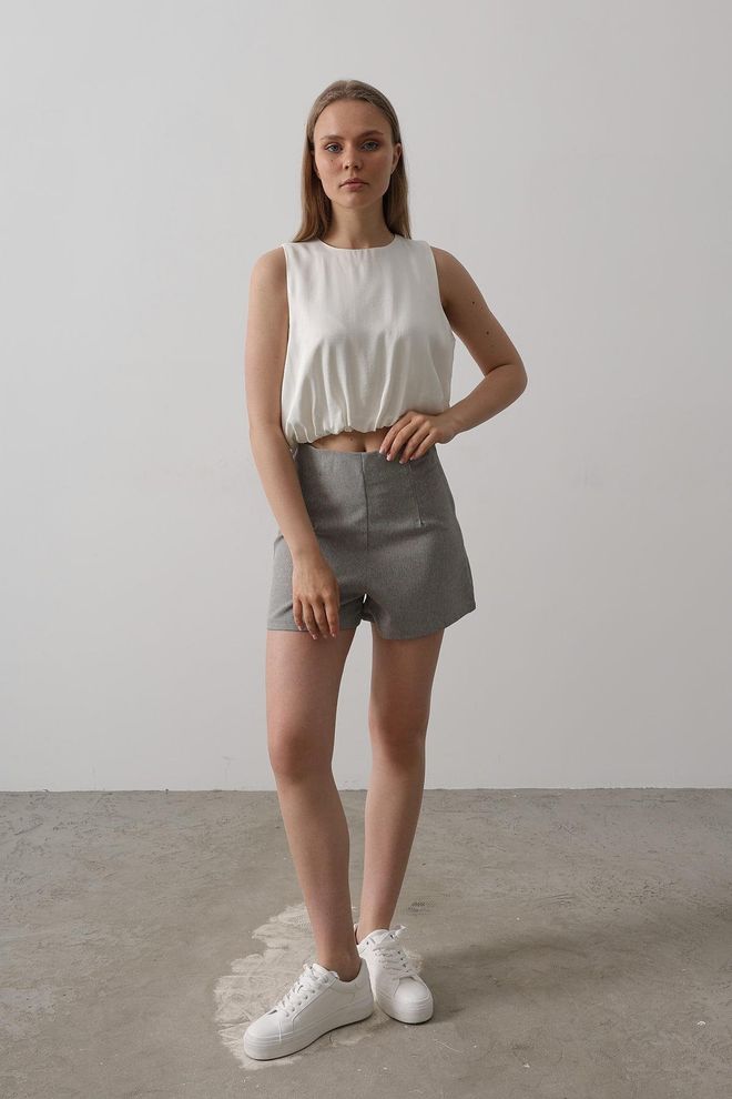 Reyon Blusa Elástica Maybe Sin Mangas De Satén Crudo Ropa al por mayor Casual