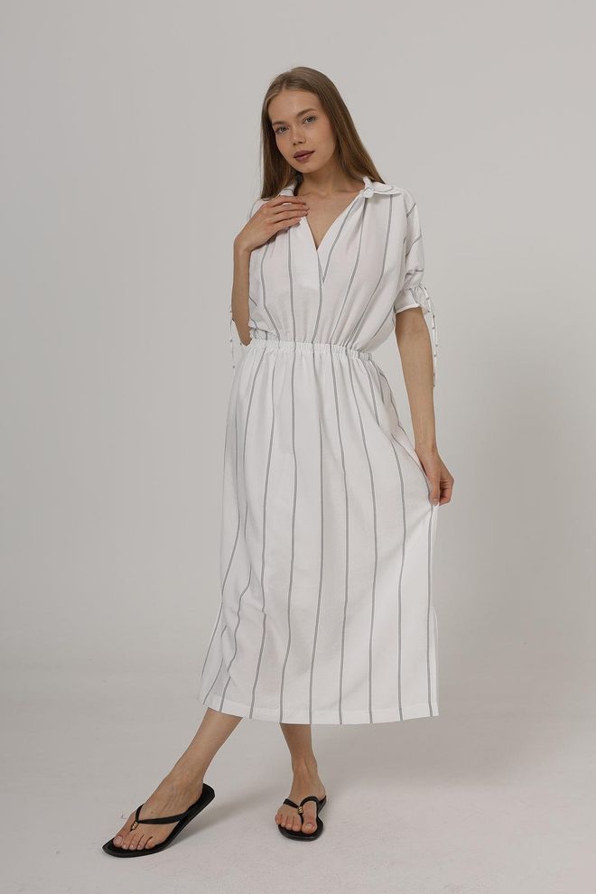 Reyon Robe À Taille Élastique Blanche Vêtements en gros Décontracté