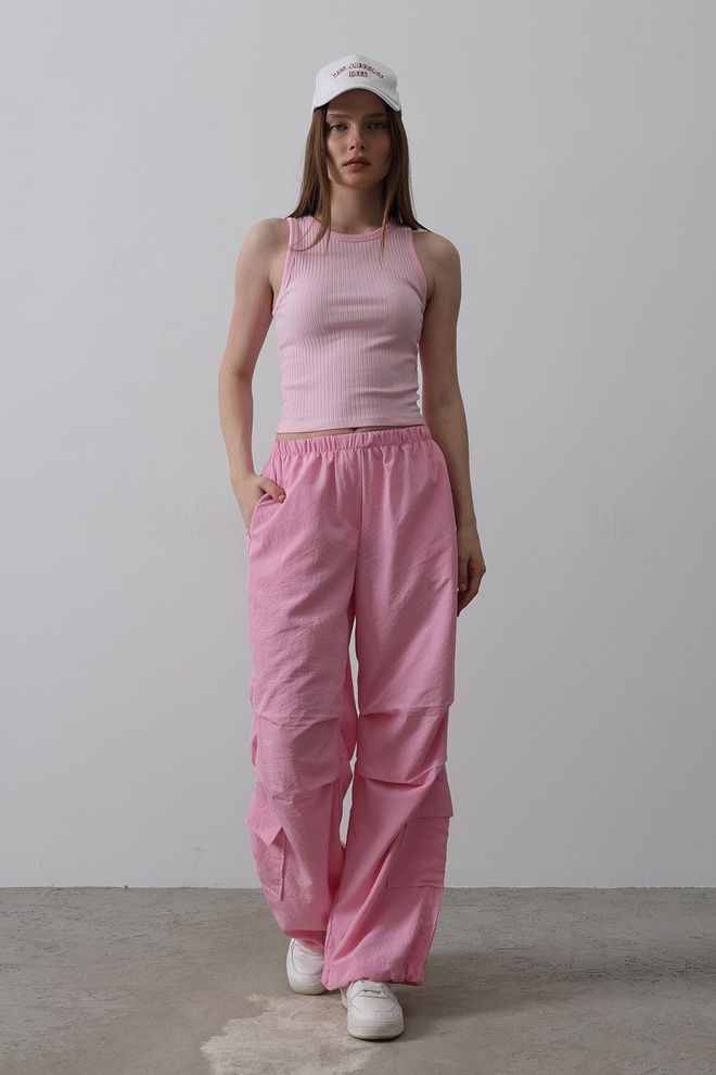 Reyon Parachute Cargo Pants Pink Wholesale Clothing Dating