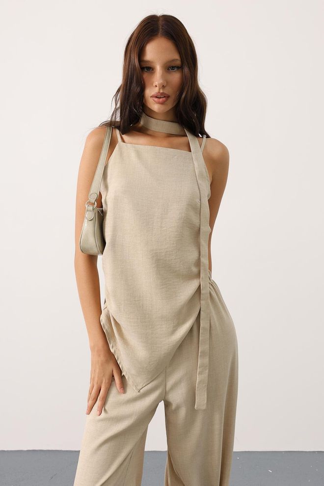 Reyon Set Casual Elegante Beige Abbigliamento all'ingrosso Casuale