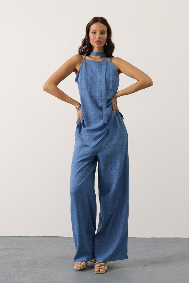 Reyon Set Casual Elegante Blu Abbigliamento all'ingrosso Casuale