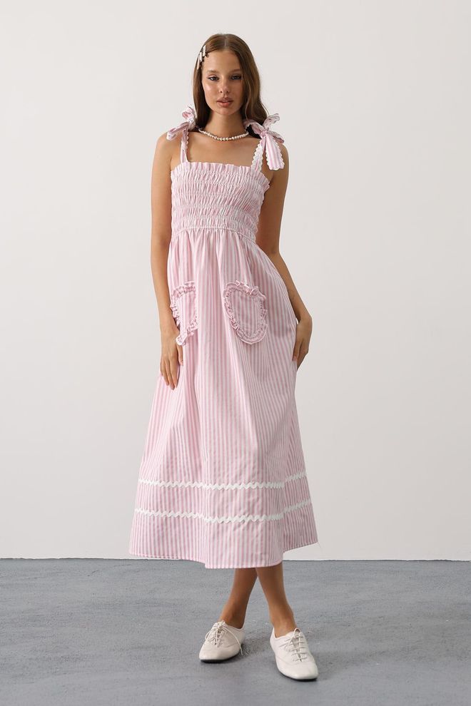 Reyon Rochie Roz Fit & Flare Cu Decolteu Pătrat Îmbrăcăminte cu ridicata Casual