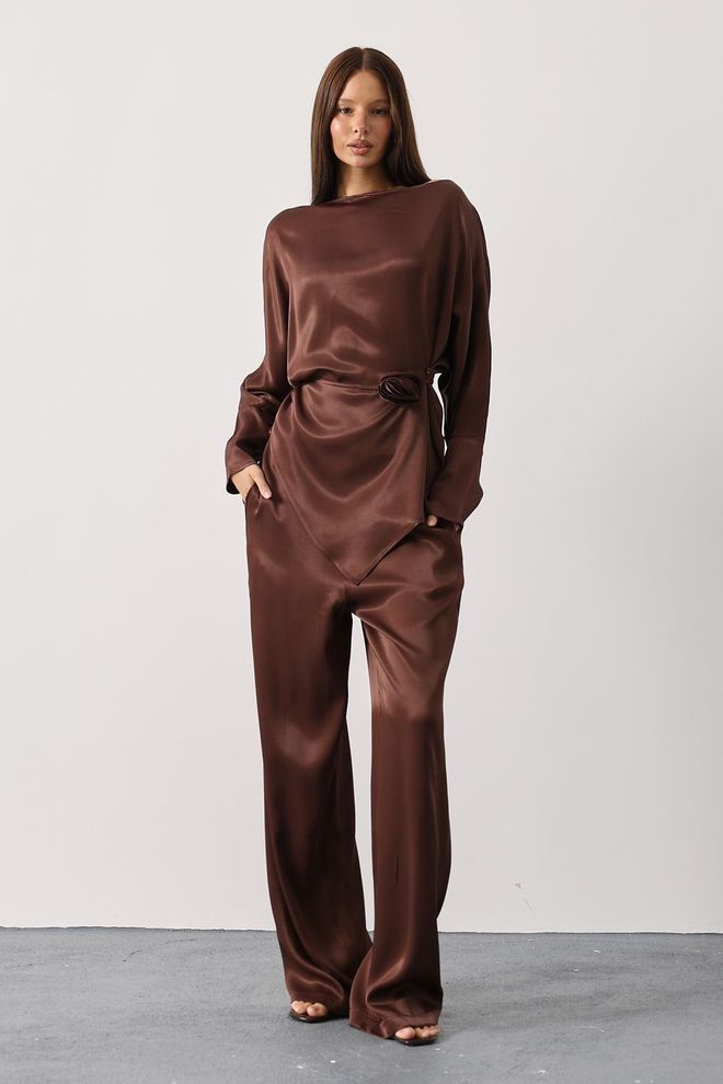 Reyon Set Marrone Elegante Formale Casual Abbigliamento all'ingrosso Casuale