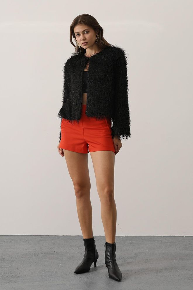 Reyon Črna Eleganten Enoprsni Blazer Jakna Oblačila na debelo 1