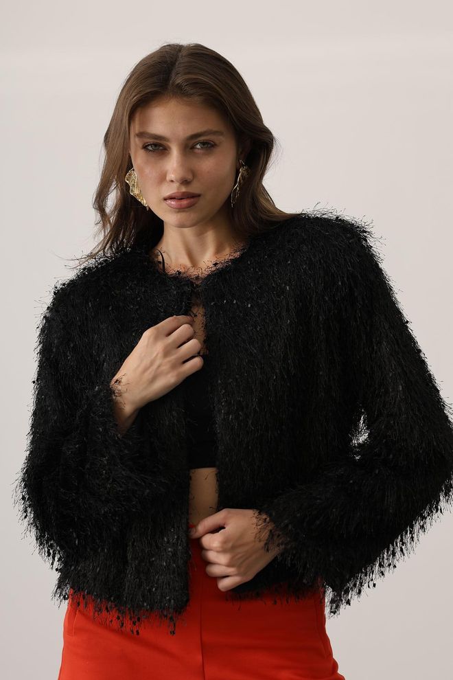 Reyon Črna Eleganten Enoprsni Blazer Jakna Oblačila na debelo Delo