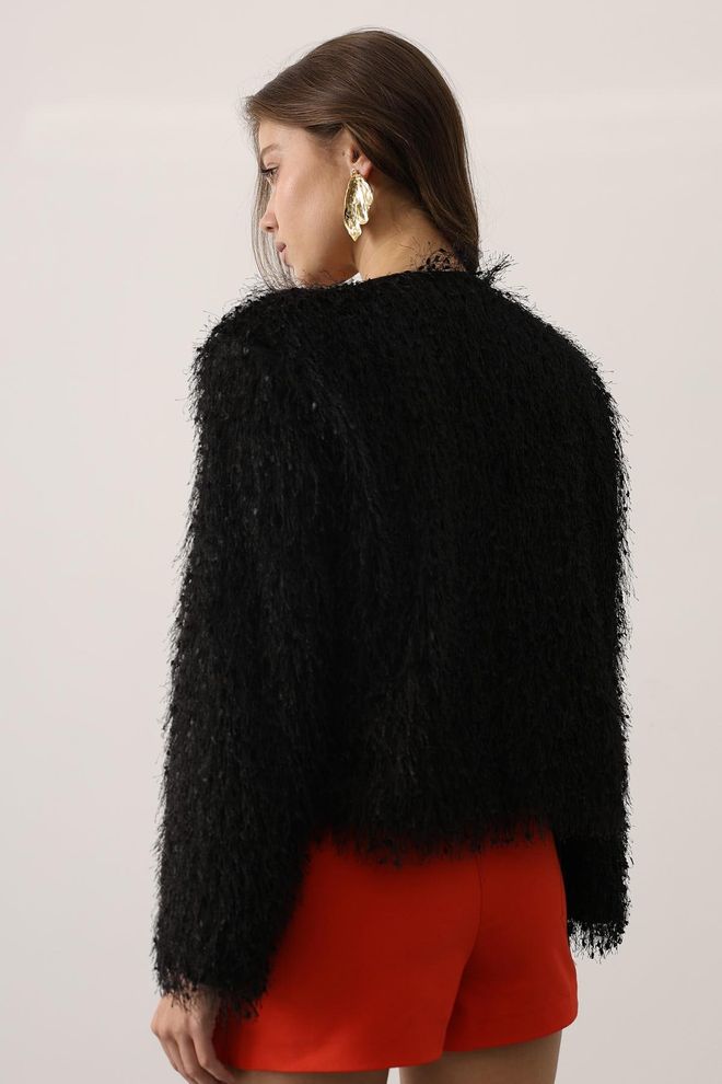 Reyon Črna Eleganten Enoprsni Blazer Jakna Oblačila na debelo Formalno