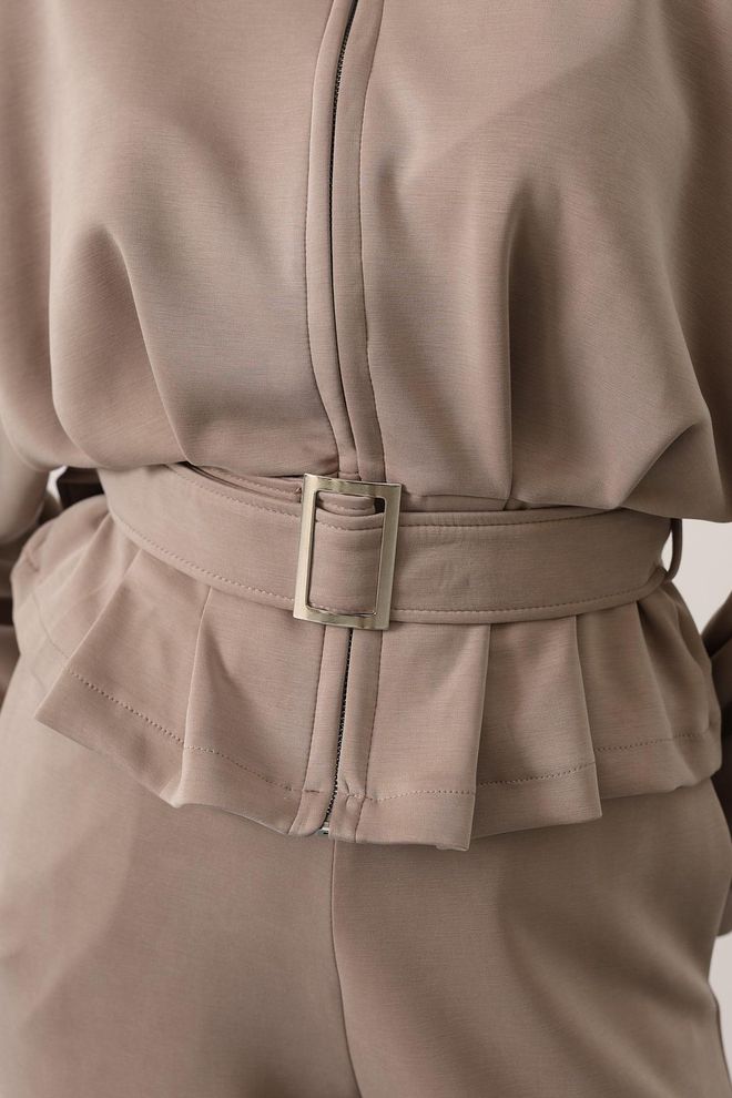 Reyon Μπεζ Μπλούζα Oversized Με Ψηλό Λαιμό Χονδρικό εμπόριο ενδυμάτων 5