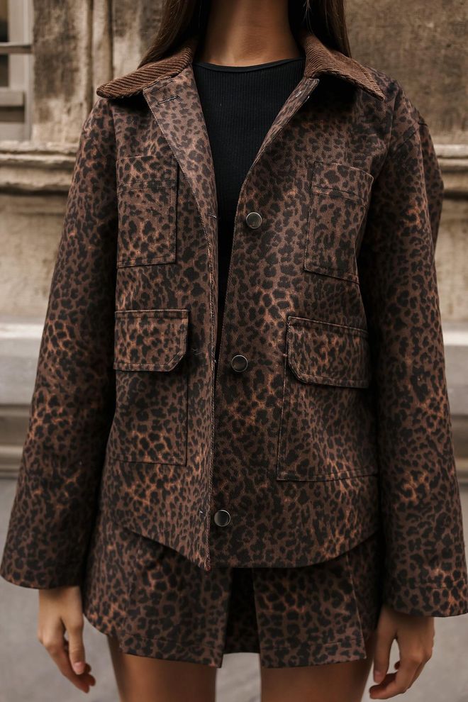 Reyon Brown Animal Print Casual Set Wholesale Clothing Cocktail
