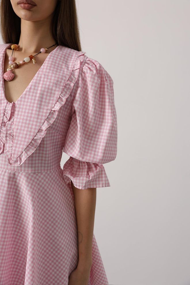 Reyon Rochie Mini Roz Fit & Flare Cu Mâneci Bufante 3/4 Îmbrăcăminte cu ridicata Lejer