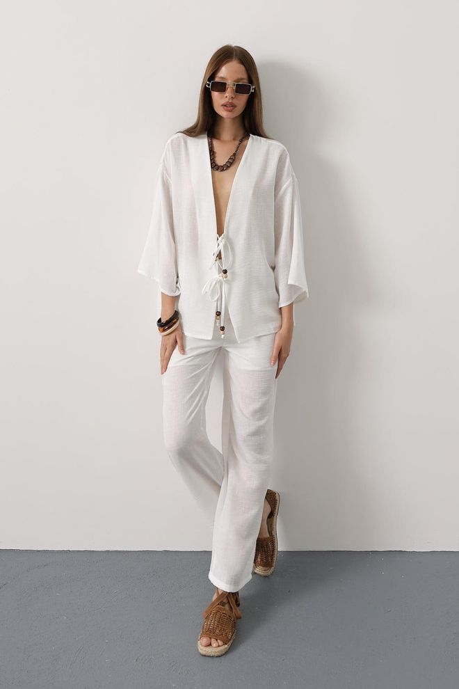 Reyon Abito Bianco Casual Boho Elegante Abbigliamento all'ingrosso Casuale