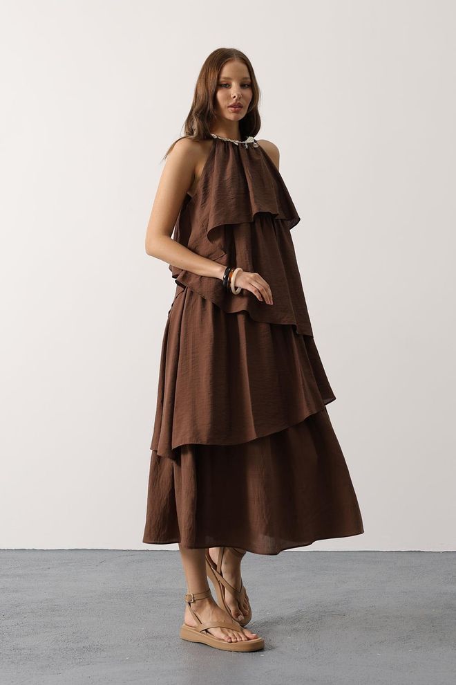 Reyon Maro Boho Rochie Maxi Cu Decolteu Halter Îmbrăcăminte cu ridicata Casual