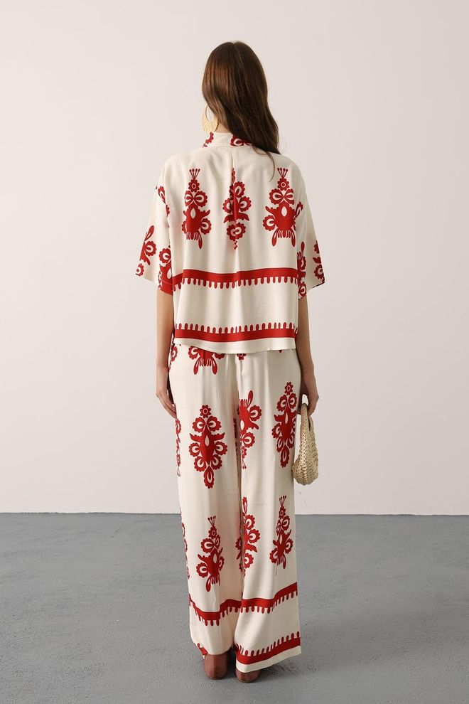 Reyon Conjunto Bege Casual Boho Com Bermuda E Saia Maxi Roupas por atacado 5