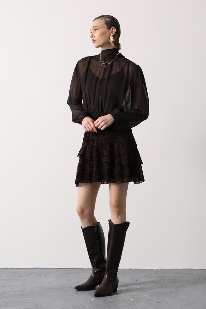 Reyon Juoda Eleganti Formali Klasikinė Apvali Suknelė Didmeninė prekyba drabužiais Vintažinis