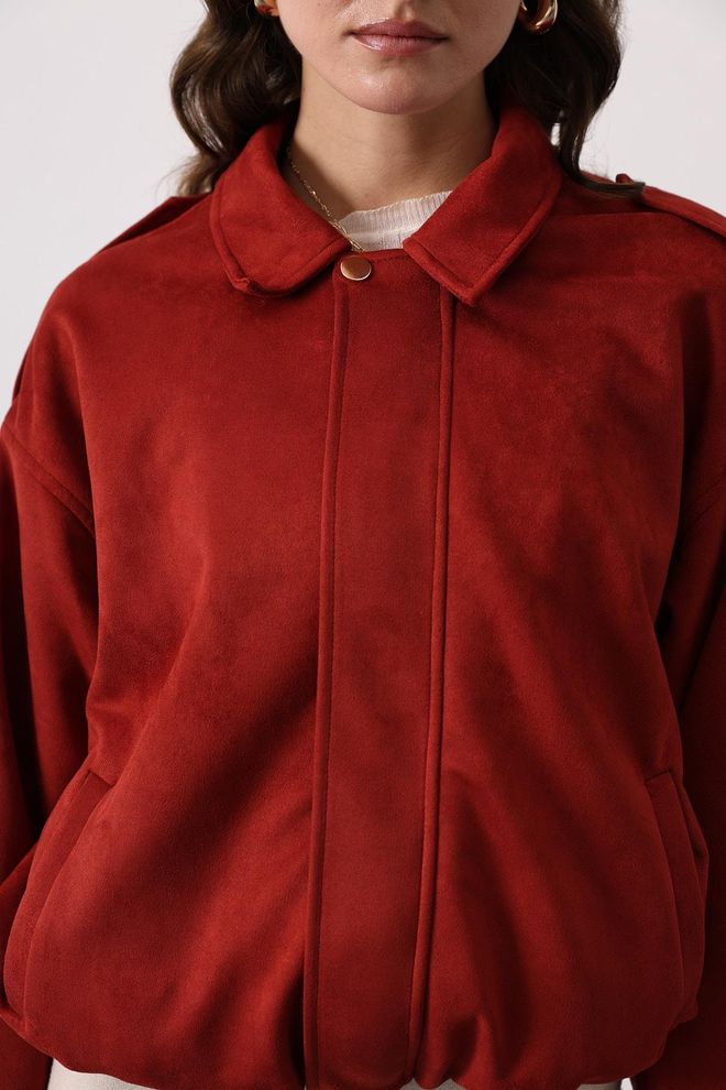Reyon Red Oversized Windbreaker Jacket Wholesale Clothing Sport