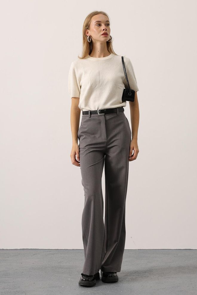 Reyon Grey Formal Elegant Pants Wholesale Clothing 1