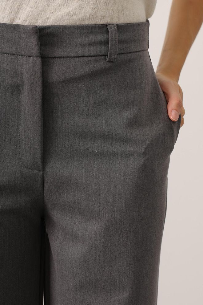 Reyon Grey Formal Elegant Pants Wholesale Clothing Spring