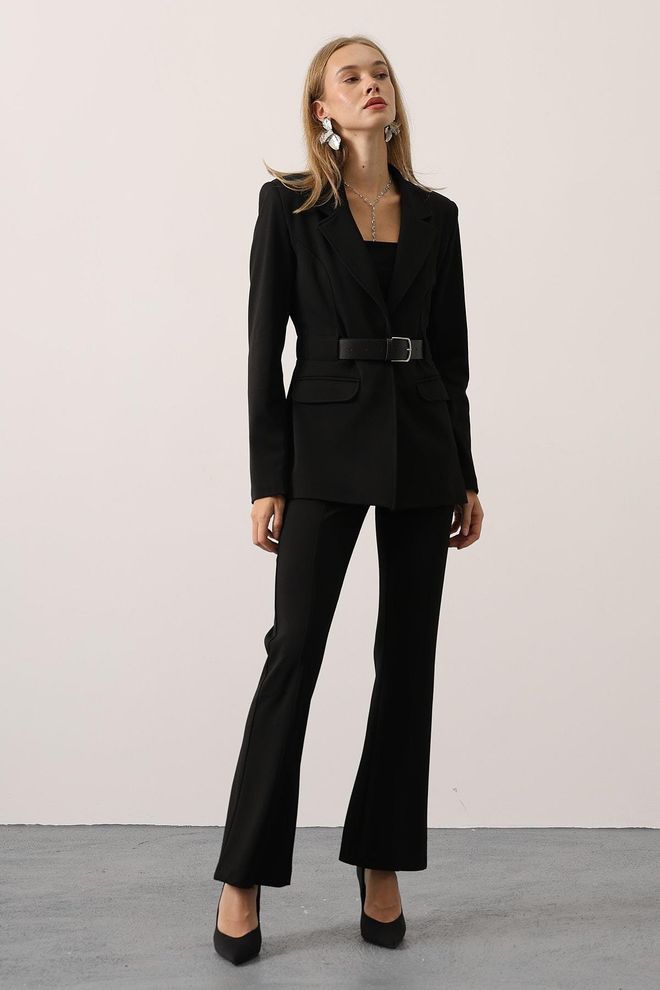 Reyon Fato Elegante Formal Preto Roupas por atacado Formal