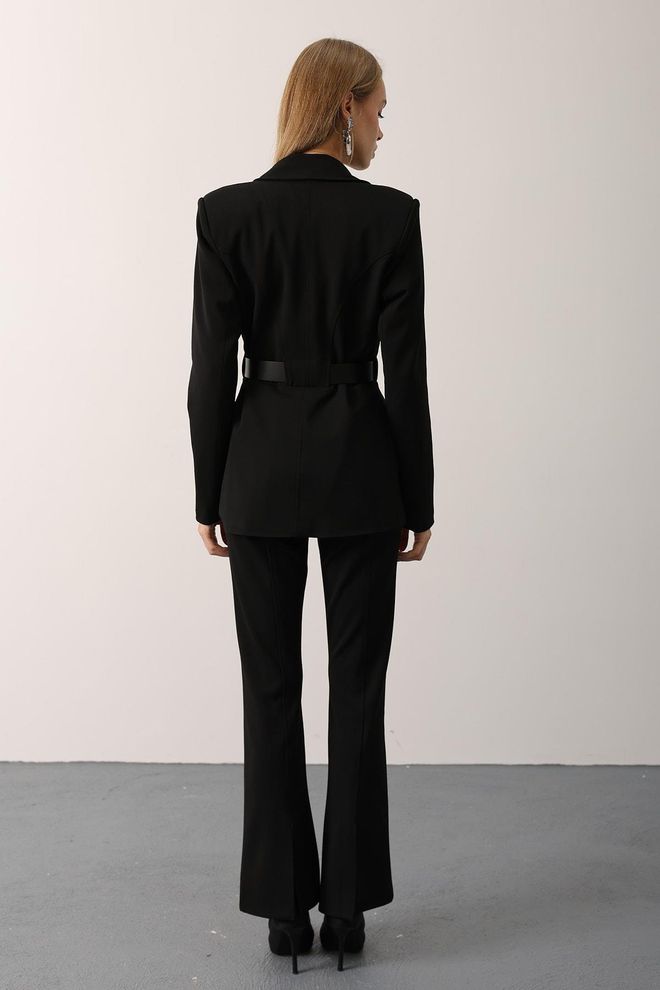 Reyon Black Formal Elegant Jacket Wholesale Clothing 5