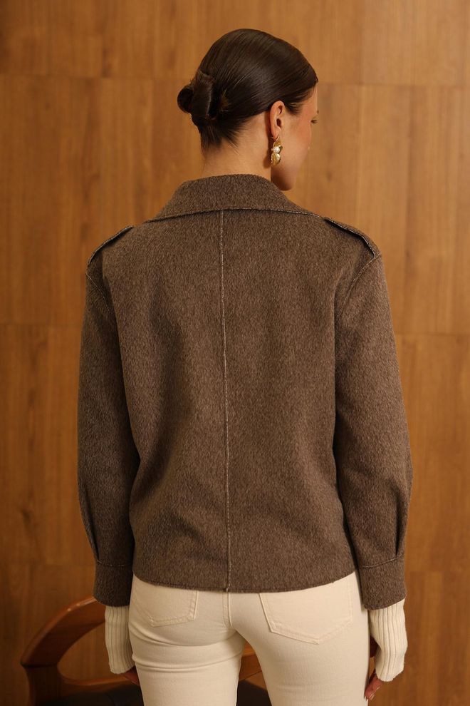 Reyon Giacca Blazer Doppiopetto Marrone Abbigliamento all'ingrosso 17