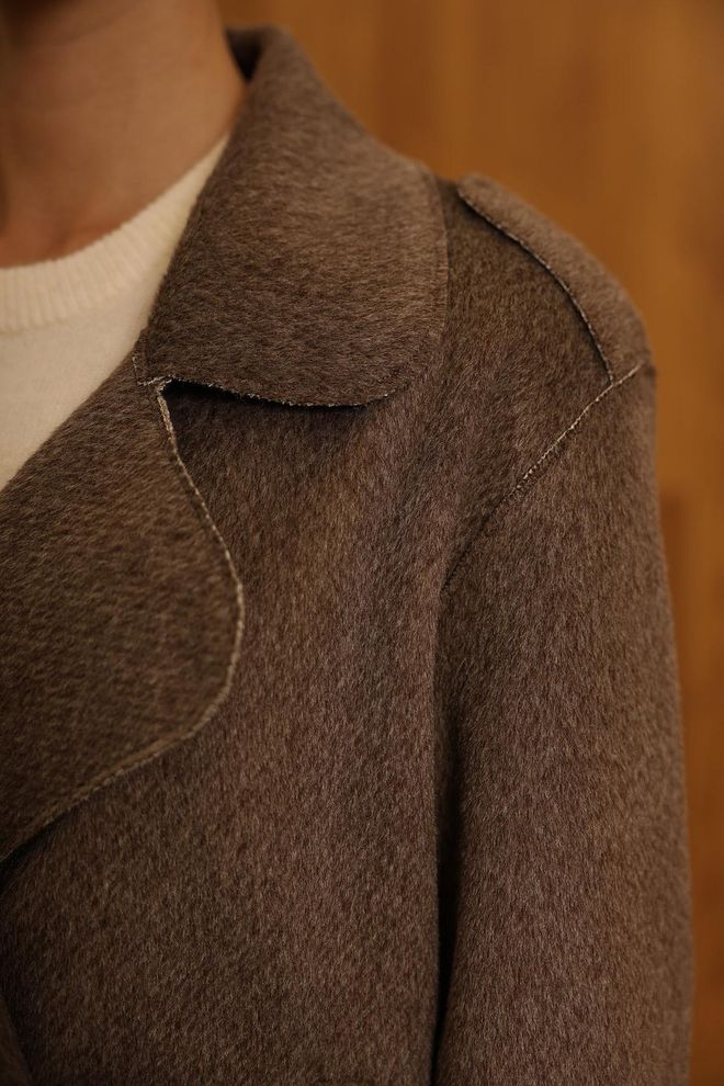 Reyon Giacca Blazer Doppiopetto Marrone Abbigliamento all'ingrosso Preppy