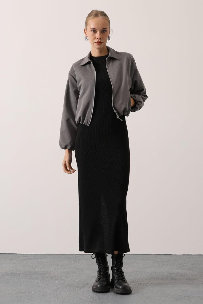 Reyon Graue Reganjacke Großhandelskleidung Lässig