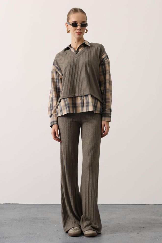 Reyon جلس بني غير رسمي ملابس الشارع ملابس بالجملة 1