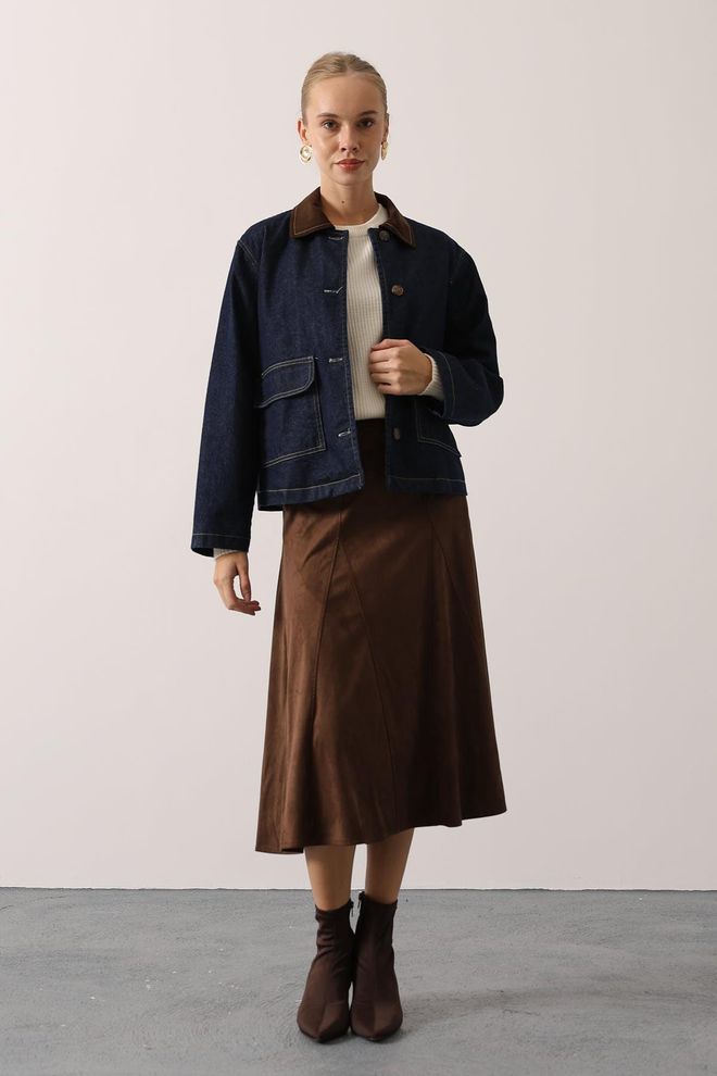 Reyon Niebieski Kurtka Jeansowa Casual Klasyczny Koszula Wierzchnia Hurtowa sprzedaż odzieży Casual