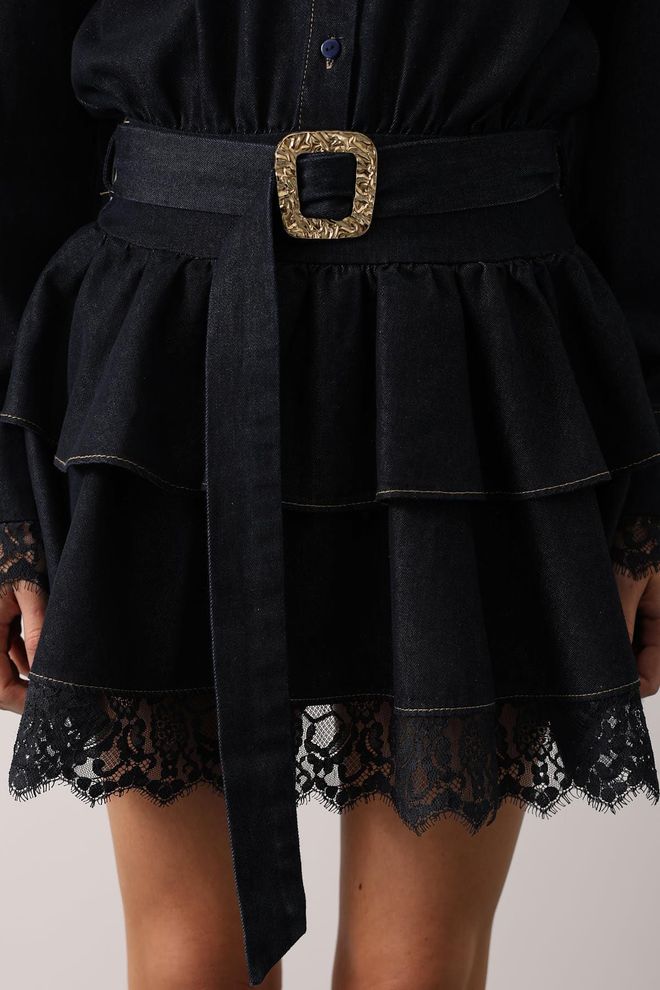 Reyon Czarna Elegancka Mini Sukienka Koszulowa Z Długimi Prostymi Rękawami Hurtowa sprzedaż odzieży Przyjęcie