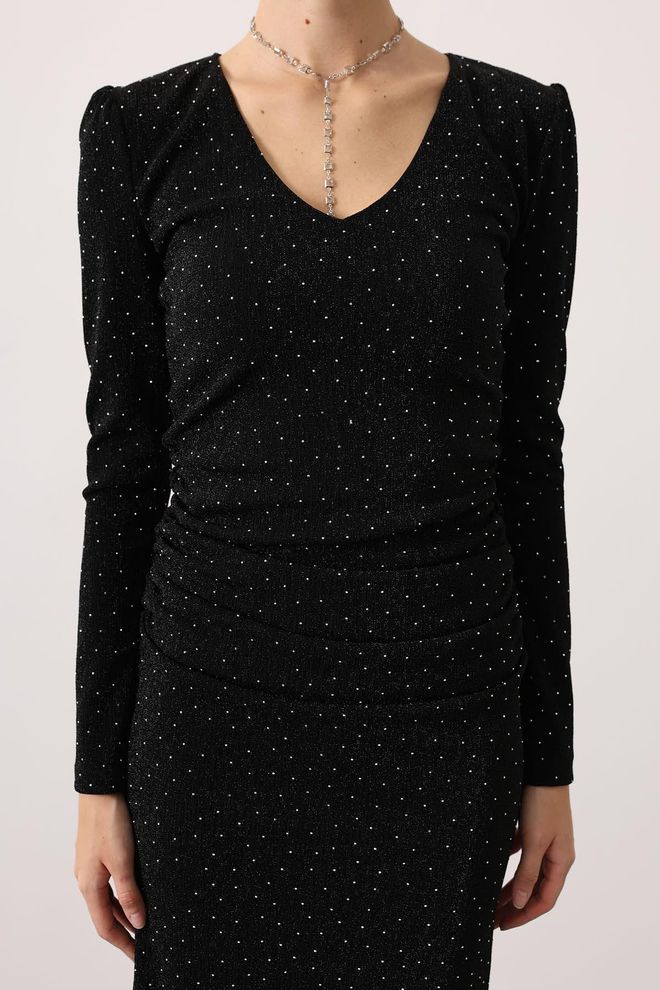 Reyon Siyah Resmi Zarif Işıltılı Seksi Bodycon Elbise Toptan Giyim Kokteyl