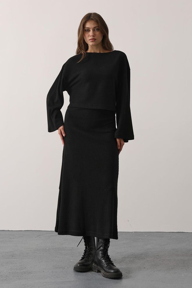 Reyon Поставил Черный Повседневный Элегантный Русалка Макси Оптовая продажа одежды 1