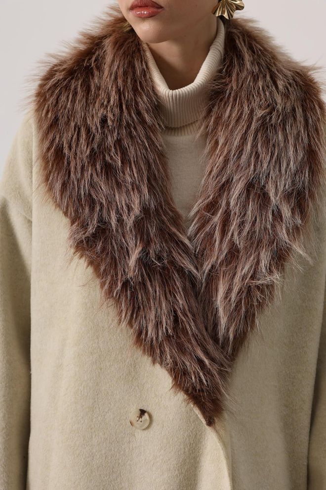 Reyon Casaco Castanho Elegante Oversized De Dois Botões Roupas por atacado Formal