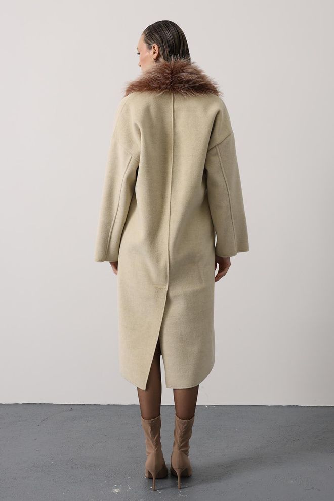 Reyon Casaco Castanho Elegante Oversized De Dois Botões Roupas por atacado 9