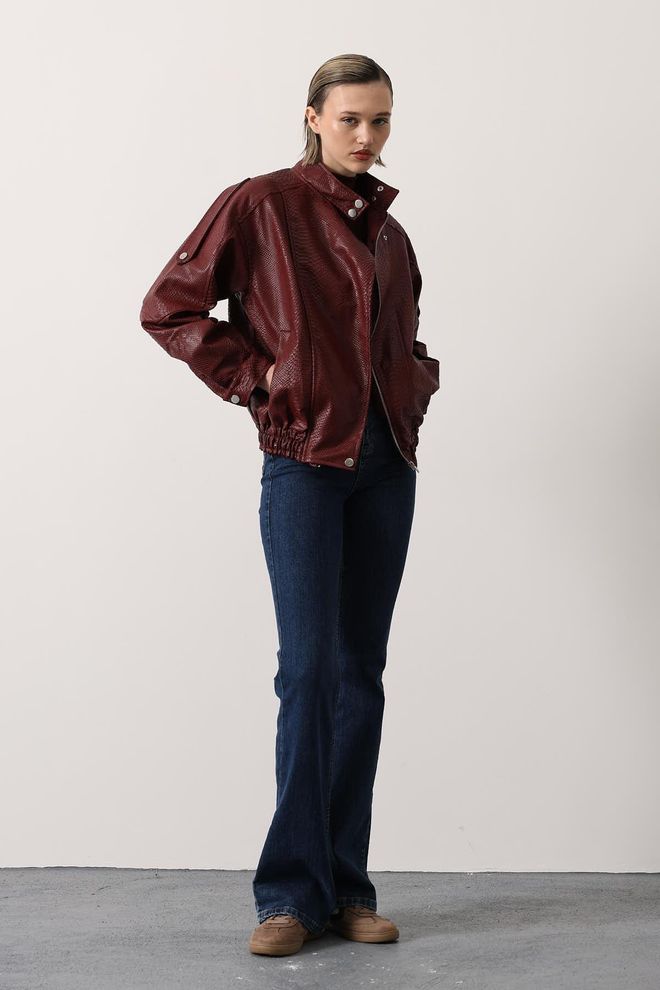 Reyon Claret Red Bomber Jacket Wholesale Clothing Casual