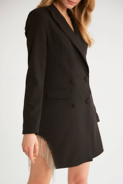 Een kledingmodel uit de groothandel draagt 5983 - Black Jacket, Turkse groothandel Jasje van Robin