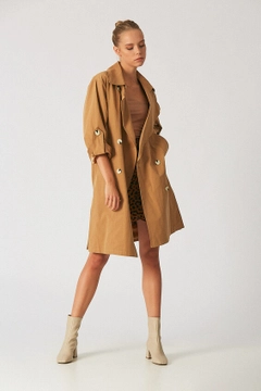 Модель оптовой продажи одежды носит 3261 - Camel Topcoat, турецкий оптовый товар Пальто от Robin.