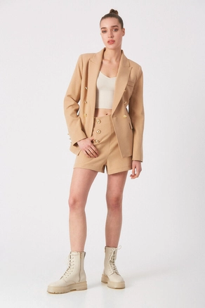 A model wears 3272 - Light Camel Jacket, wholesale Jacket of Robin to display at Lonca
