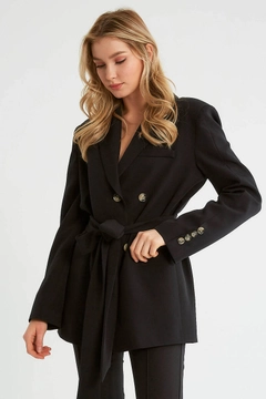 Модель оптовой продажи одежды носит 10502 - Jacket - Black, турецкий оптовый товар Куртка от Robin.
