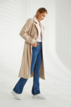 Модель оптовой продажи одежды носит 26277 - Coat - Stone, турецкий оптовый товар Пальто от Robin.