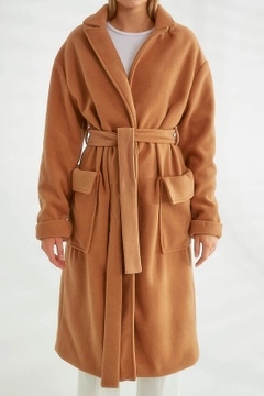 Veleprodajni model oblačil nosi 26378 - Coat - Mink, turška veleprodaja Plašč od Robin