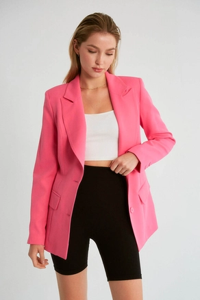 A model wears 21333 - Jacket - Fuchsia, wholesale undefined of Robin to display at Lonca