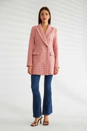 A model wears 30149 - Jacket - Fuchsia, wholesale undefined of Robin to display at Lonca