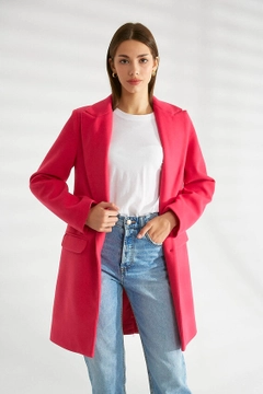 Veleprodajni model oblačil nosi 30206 - Coat - Fuchsia, turška veleprodaja Plašč od Robin