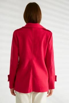 Un model de îmbrăcăminte angro poartă 30212 - Coat - Fuchsia, turcesc angro Palton de Robin