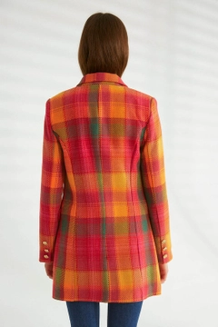 A wholesale clothing model wears 30972 - Jacket - Fuchsia, Turkish wholesale Jacket of Robin