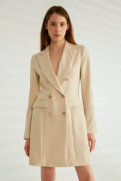 Модель оптовой продажи одежды носит ROB10249 - Jacket - Stone Color, турецкий оптовый товар Куртка от Robin.