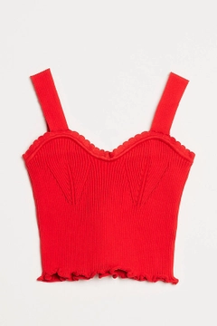 Ein Bekleidungsmodell aus dem Großhandel trägt ROB10531 - Blouse - Red, türkischer Großhandel Bluse von Robin