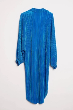 Een kledingmodel uit de groothandel draagt ROB10664 - Tunic - Blue, Turkse groothandel Tuniek van Robin