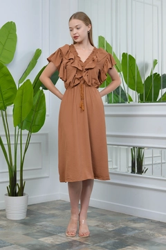 Un model de îmbrăcăminte angro poartă 35198 - Dress - Tan, turcesc angro Rochie de Mode Roy