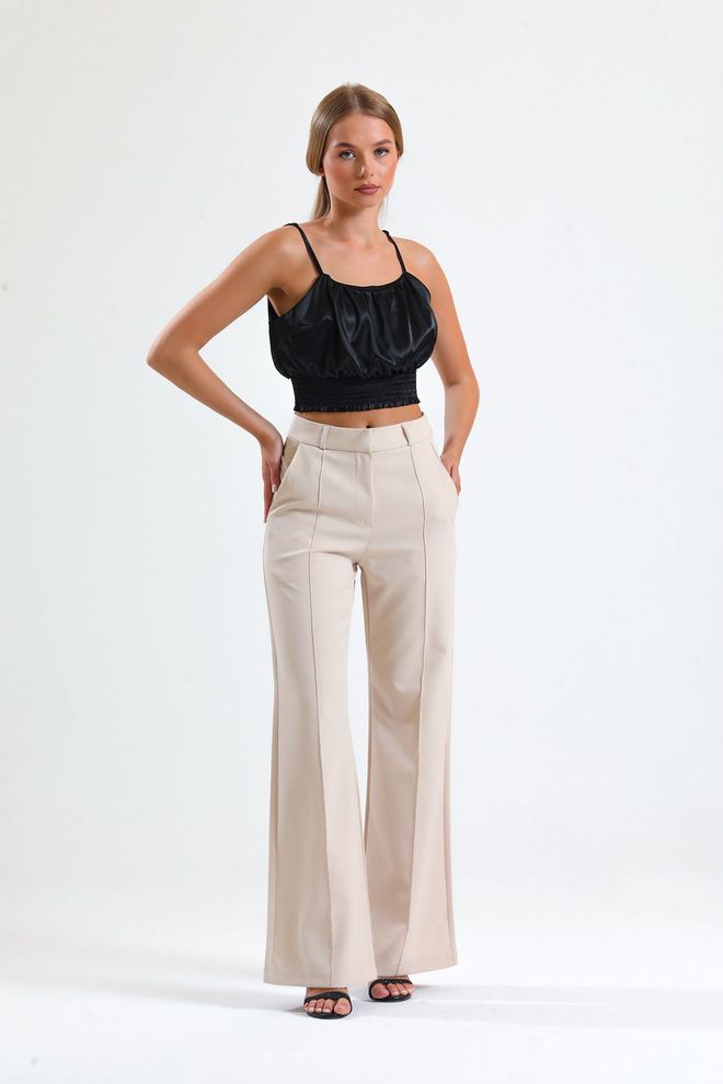 SENSE Sense Stone Ornamental Stitched Hürrem Fabric Wide Leg Trousers Wholesale Clothing Work