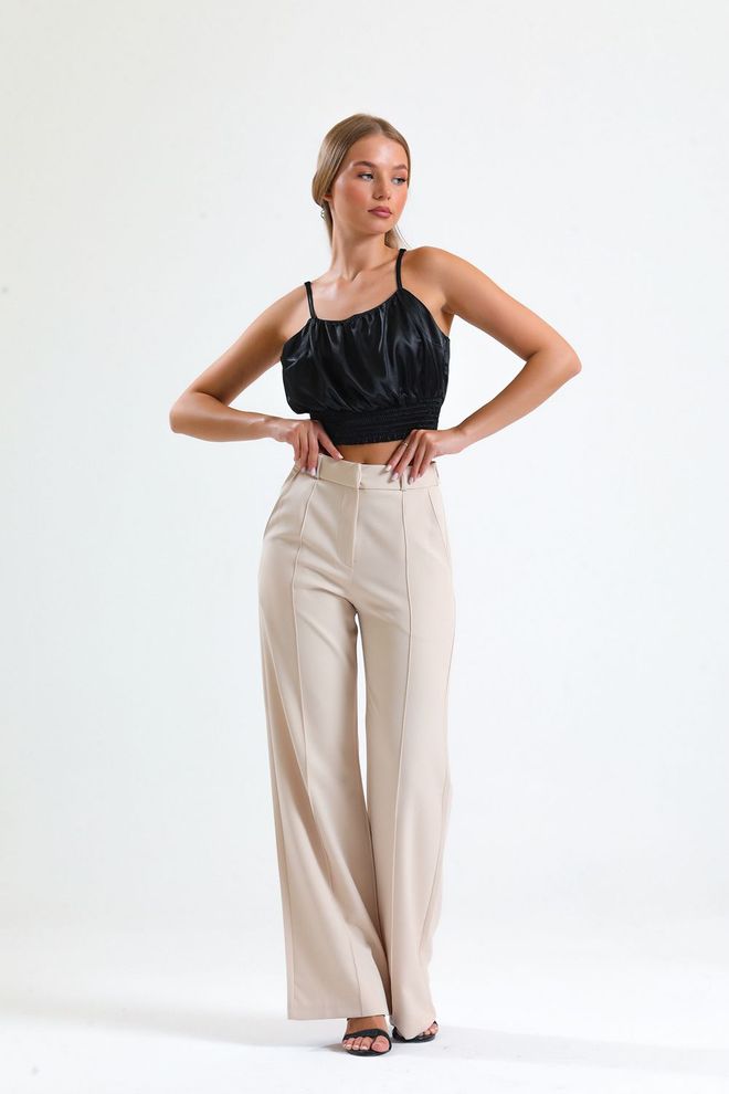 SENSE Sense Stone Ornamental Stitched Hürrem Fabric Wide Leg Trousers Wholesale Clothing Spring